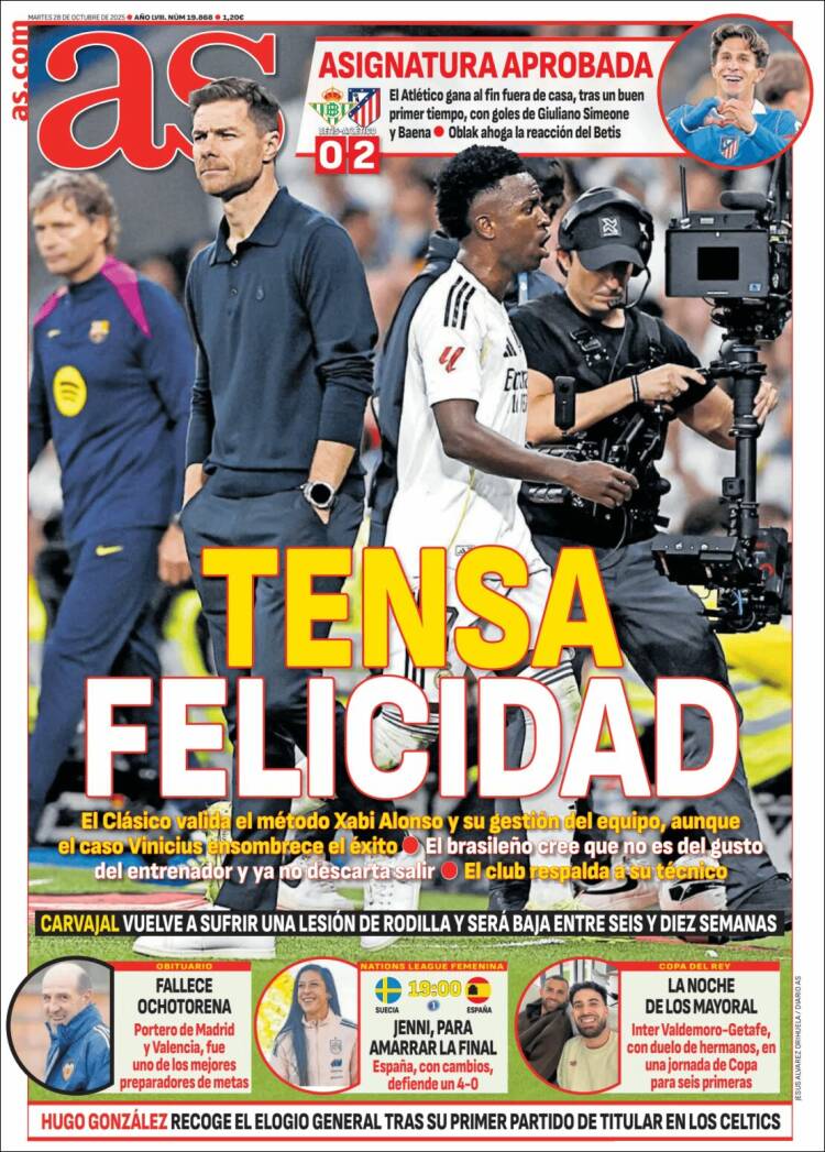 Portadas Deportivas Martes 28/10/2025 Portadas Deportivas Martes 28/10/2025