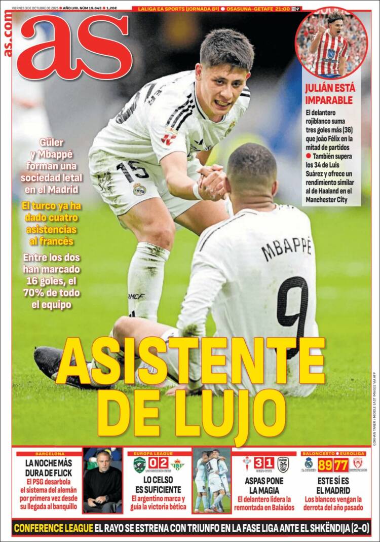 Portadas Deportivas Viernes 3/10/2025 Portadas Deportivas Viernes 3/10/2025
