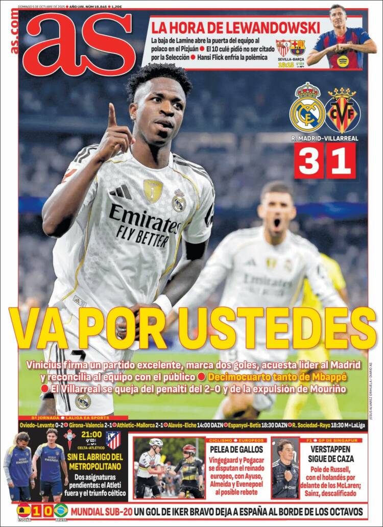 Portadas Deportivas Domingo 5/10/2025