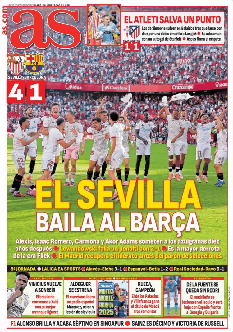 Portadas Deportivas Lunes 6/10/2025
