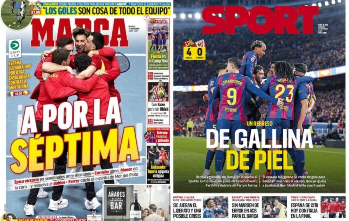 Portadas Deportivas Domingo 23/11/2025 Portadas Deportivas Domingo 23/11/2025