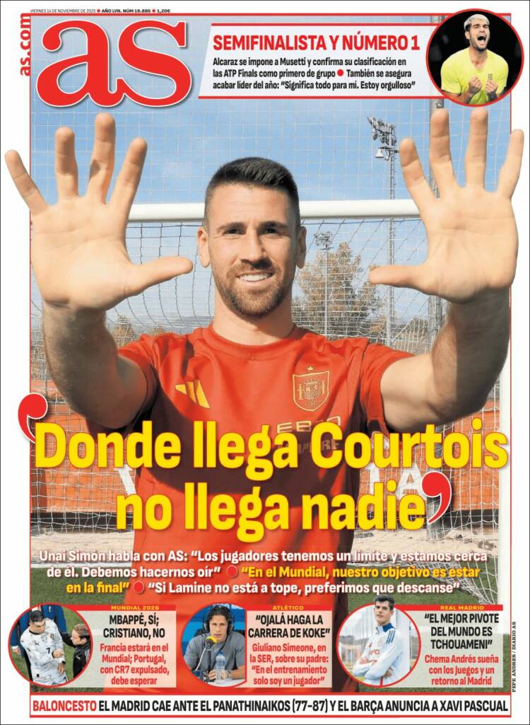 Portadas Deportivas Viernes 14/11/2025