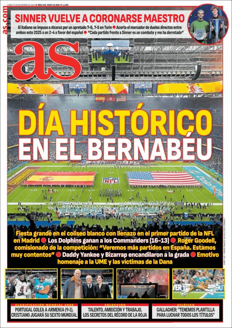 Portadas Deportivas Lunes 17/11/2025 Portadas Deportivas Lunes 17/11/2025