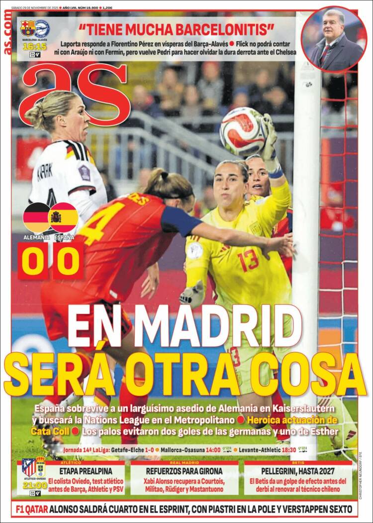 Portadas Deportivas Sábado 29/11/2025 Portadas Deportivas Sábado 29/11/2025