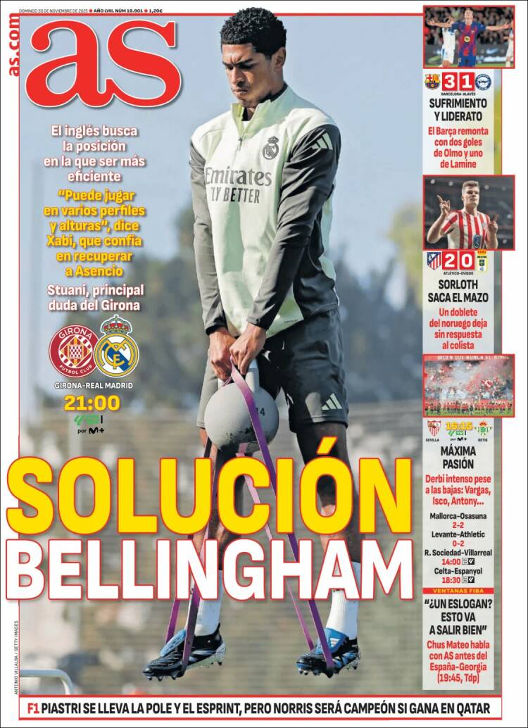 Portadas Deportivas Domingo 30/11/2025 Portadas Deportivas Domingo 30/11/2025
