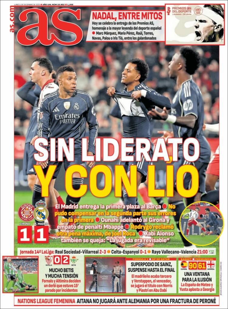 Portadas Deportivas Lunes 1/12/2025