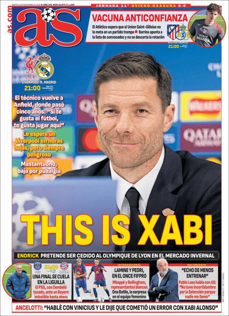 Portadas Deportivas Martes 4/11/2025
