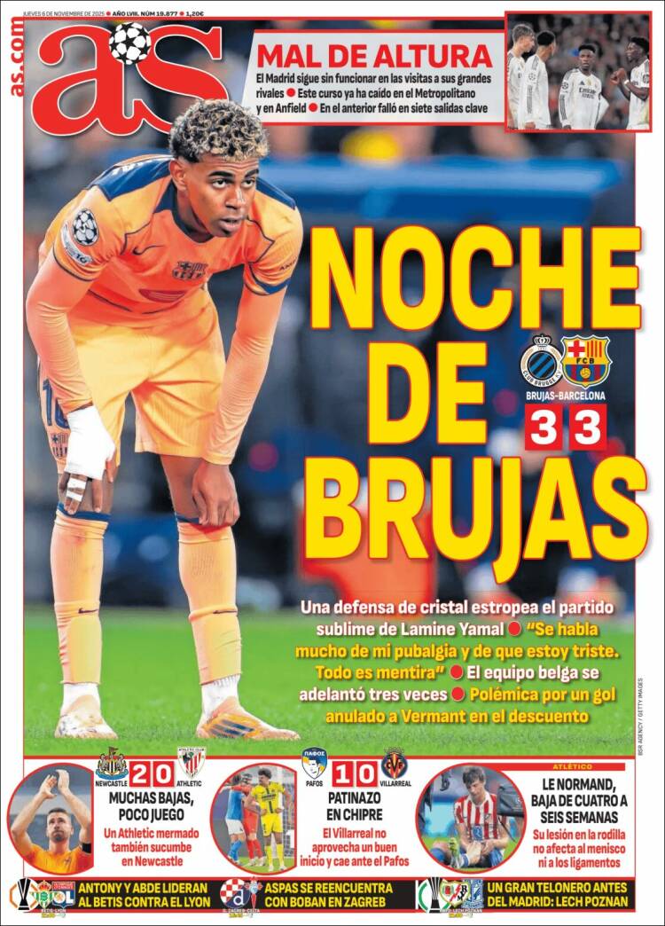 Portadas Deportivas Jueves 6/11/2025