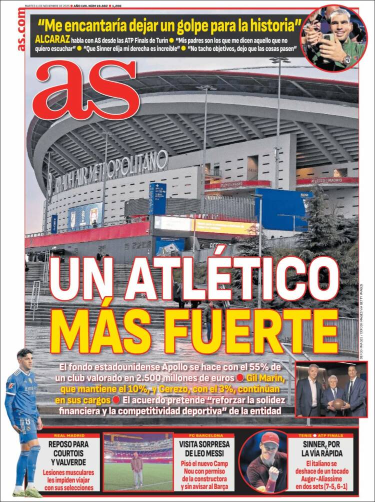 Portadas Deportivas Martes 11/11/2025