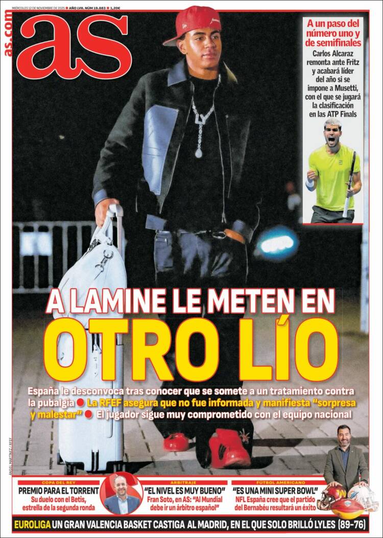 Portadas Deportivas Miércoles 12/11/2025