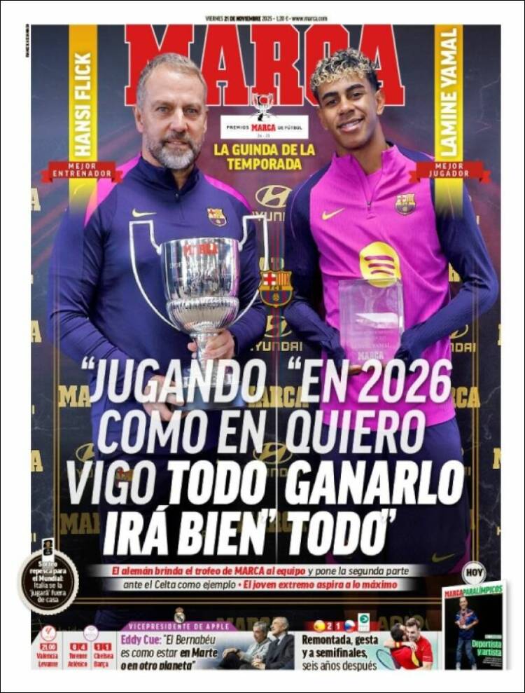 Portadas Deportivas Viernes 21/11/2025 Portadas Deportivas Viernes 21/11/2025