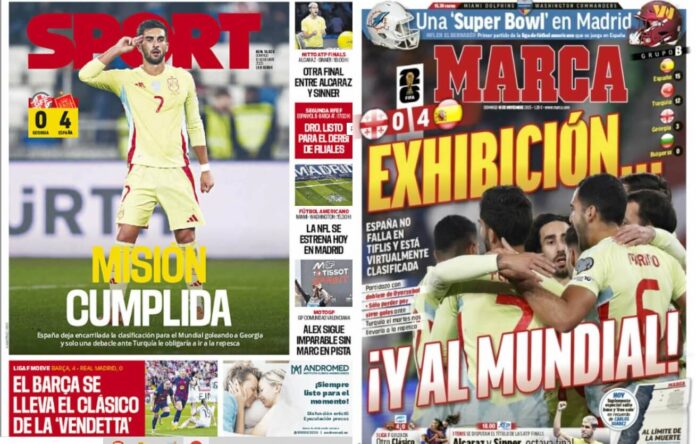 Portadas Deportivas Domingo 16/11/2025 Portadas Deportivas Domingo 16/11/2025