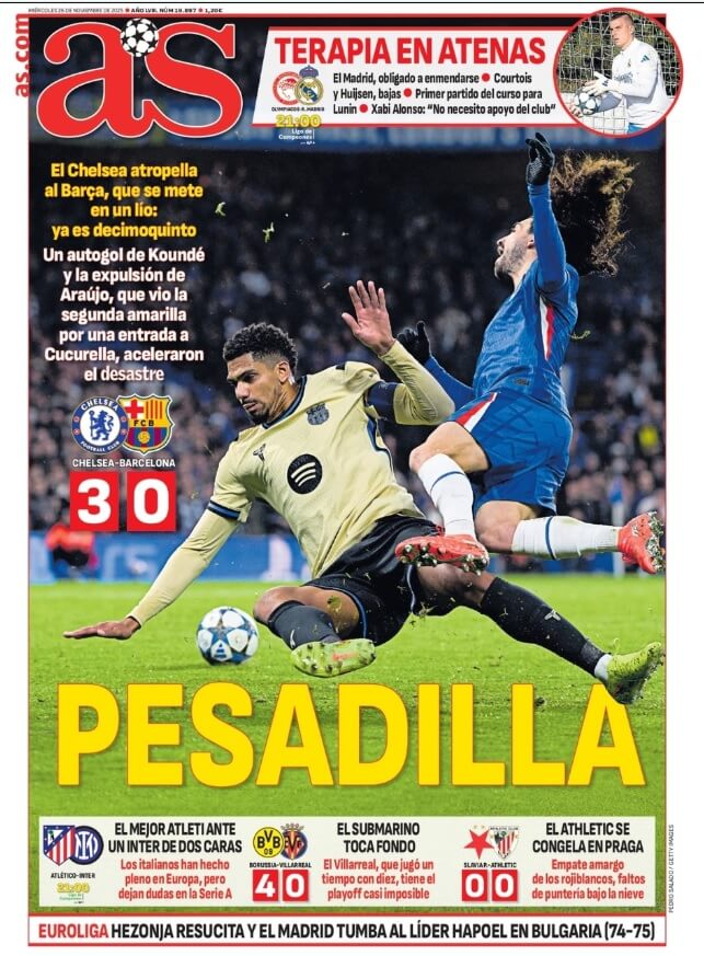 Portadas Deportivas Miércoles 26/11/2025