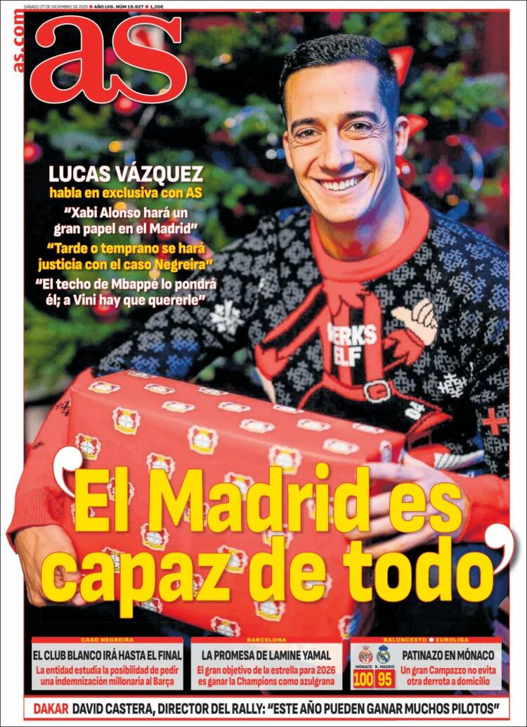 Portadas Deportivas Sábado 27/12/2025 Portadas Deportivas Sábado 27/12/2025