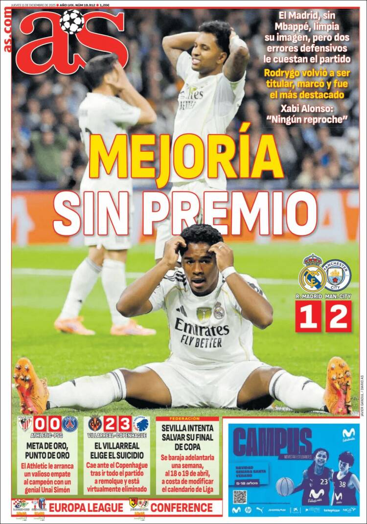 Portadas Deportivas Jueves 11/12/2025