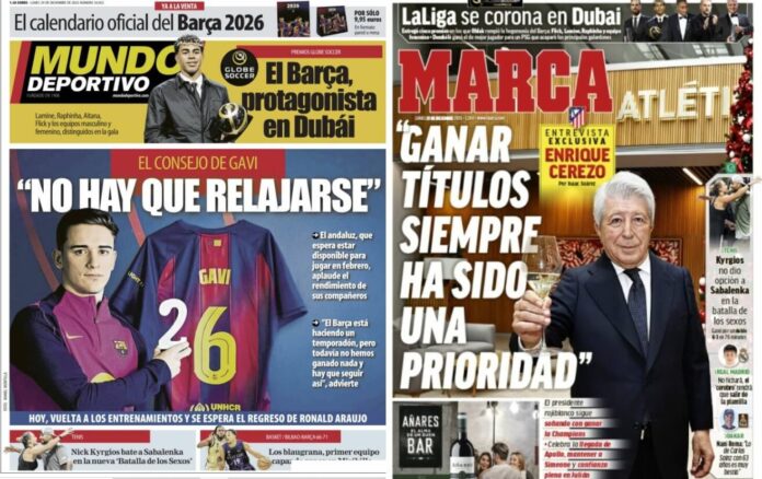 Portadas Deportivas Lunes 29/12/2025 Portadas Deportivas Lunes 29/12/2025