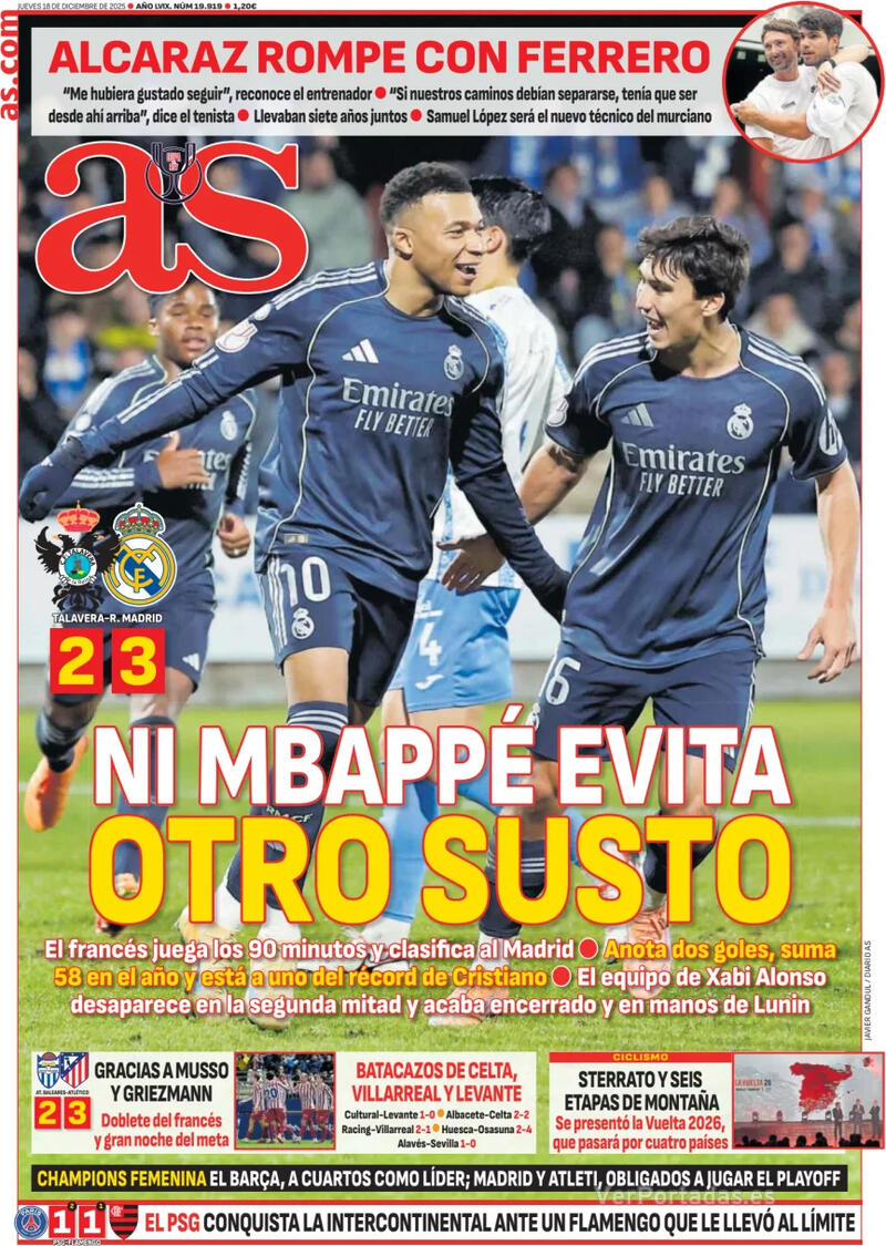 Portadas Deportivas Viernes 18/12/2025 Portadas Deportivas Viernes 18/12/2025