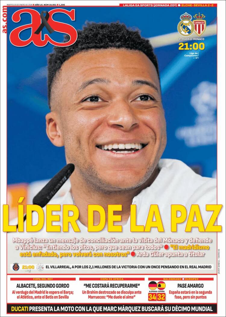 Portadas Deportivas Martes 20/1/2026 Portadas Deportivas Martes 20/1/2026