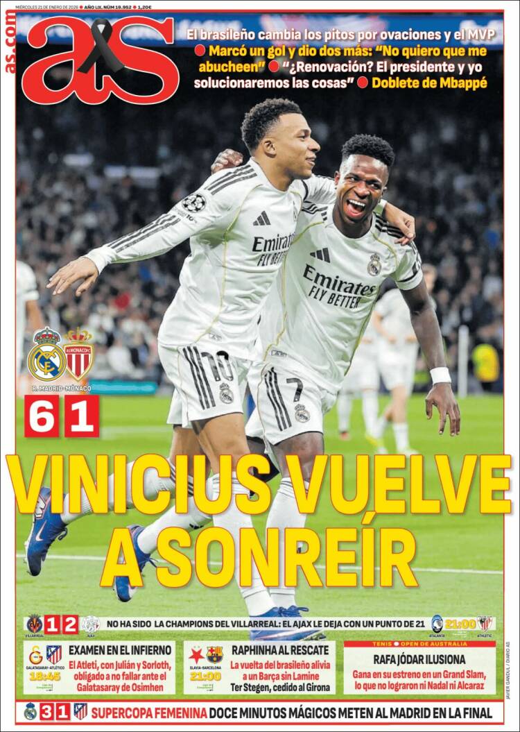 Portadas Deportivas Miércoles 21/1/2026 Portadas Deportivas Miércoles 21/1/2026