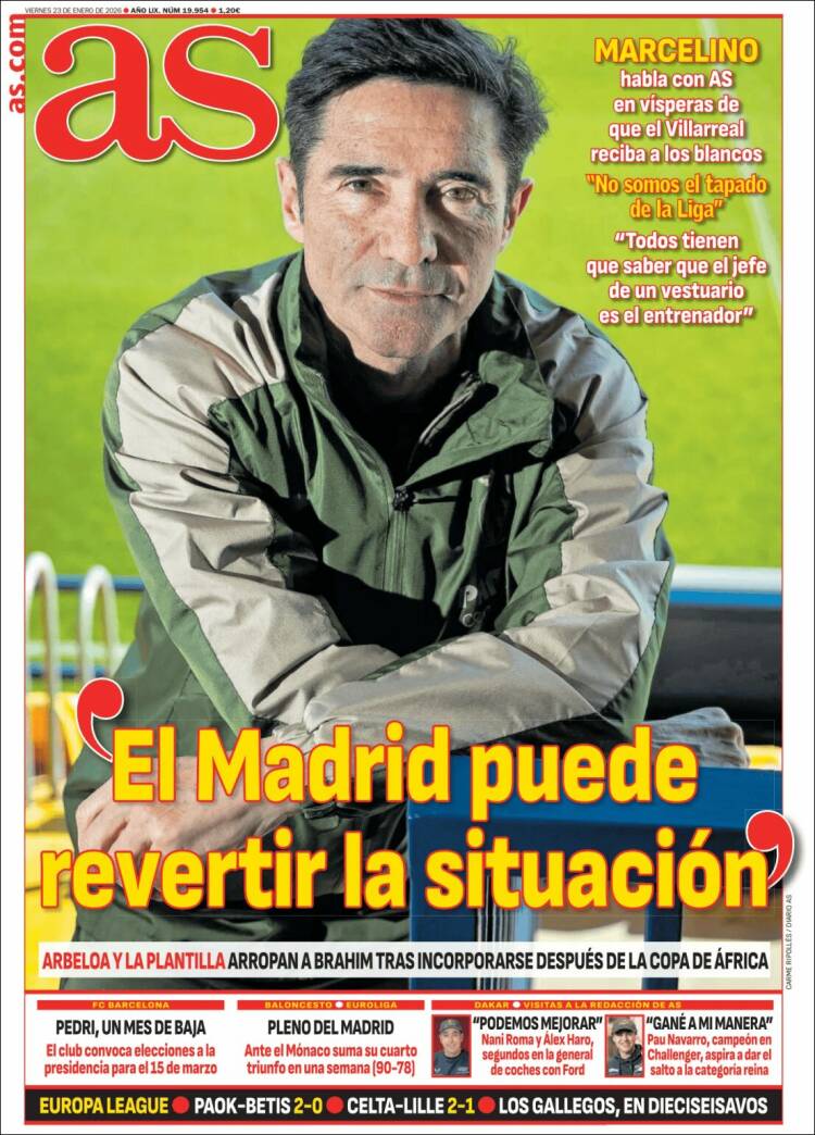 Portadas Deportivas Viernes 23/1/2026 Portadas Deportivas Viernes 23/1/2026