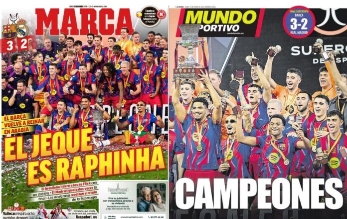 Portadas Deportivas Lunes 12/1/2026 Portadas Deportivas Lunes 12/1/2026