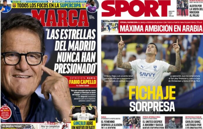 Portadas Deportivas Martes 6/1/2026 Portadas Deportivas Martes 6/1/2026