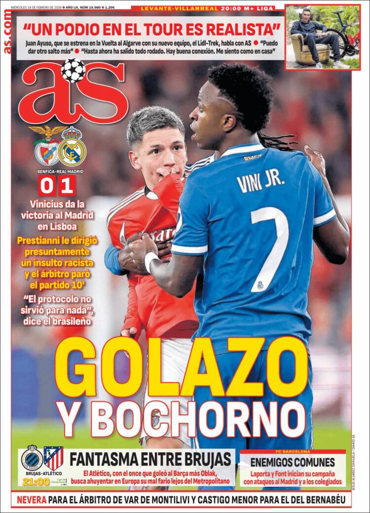 Portadas Deportivas Miércoles 18/2/2026 Portadas Deportivas Miércoles 18/2/2026