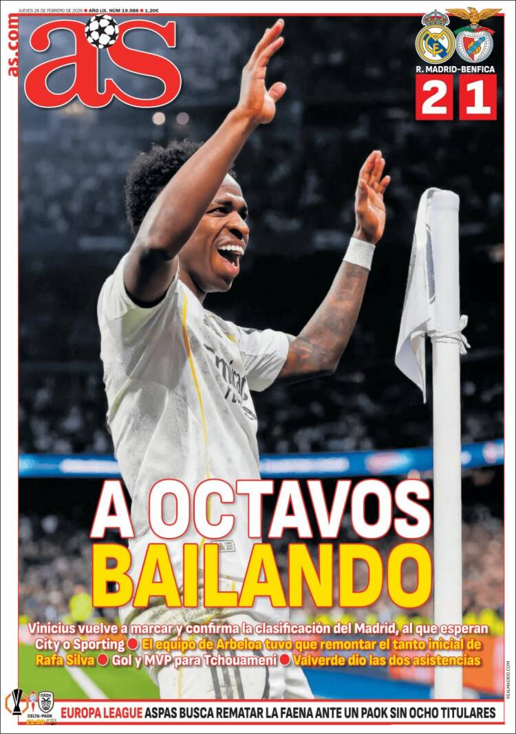 Portadas Deportivas Jueves 26/2/2026