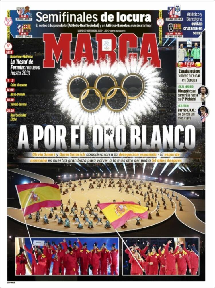Portadas Deportivas Sábado 7/2/2026 Portadas Deportivas Sábado 7/2/2026