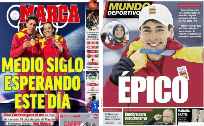 Portadas Deportivas Viernes 20/2/2026 Portadas Deportivas Viernes 20/2/2026