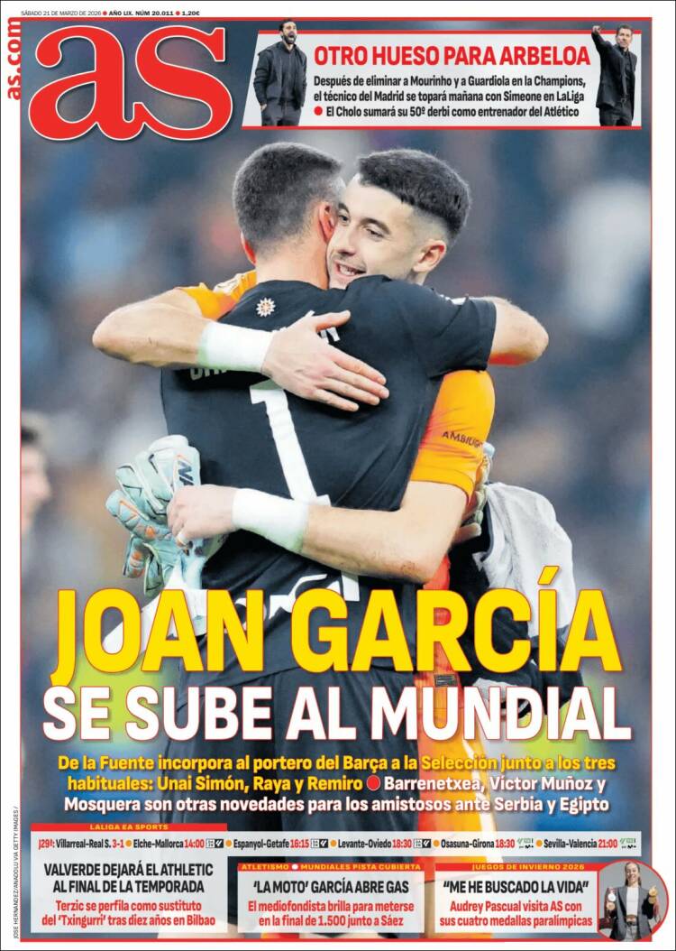 Portadas Deportivas Sábado 21/3/2026