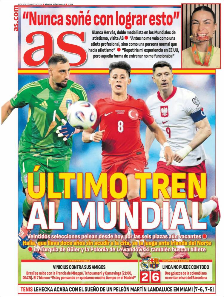 Portadas Deportivas Jueves 26/3/2026