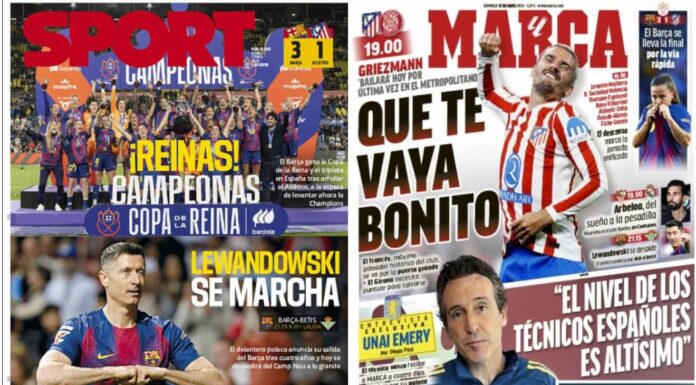 Portadas Deportivas Domingo 17/5/2026 | Marca, As, Sport, Mundo Deportivo Portadas Deportivas Domingo 17/5/2026