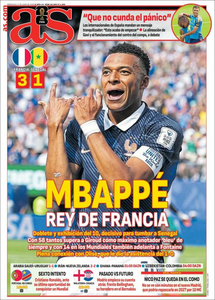 Portadas Deportivas Miércoles 18/6/2026