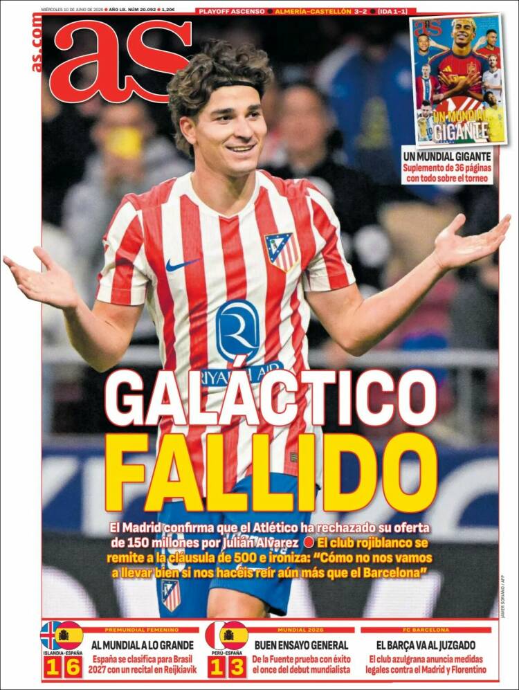 Portadas Deportivas Miércoles 10/6/2026