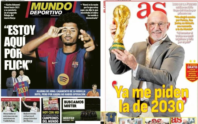 Portadas Deportivas Viernes 24/7/2026
