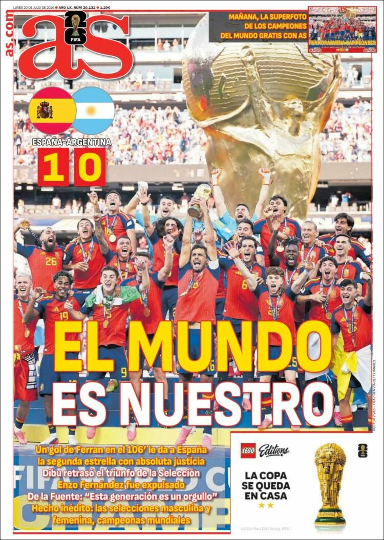 Portadas Deportivas Lunes 20/7/2026 