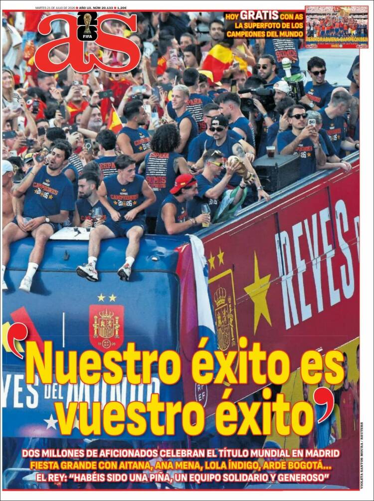 Portadas Deportivas Martes 21/7/2026