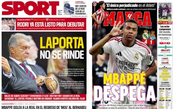 Portadas Deportivas Jueves 27/8/2026