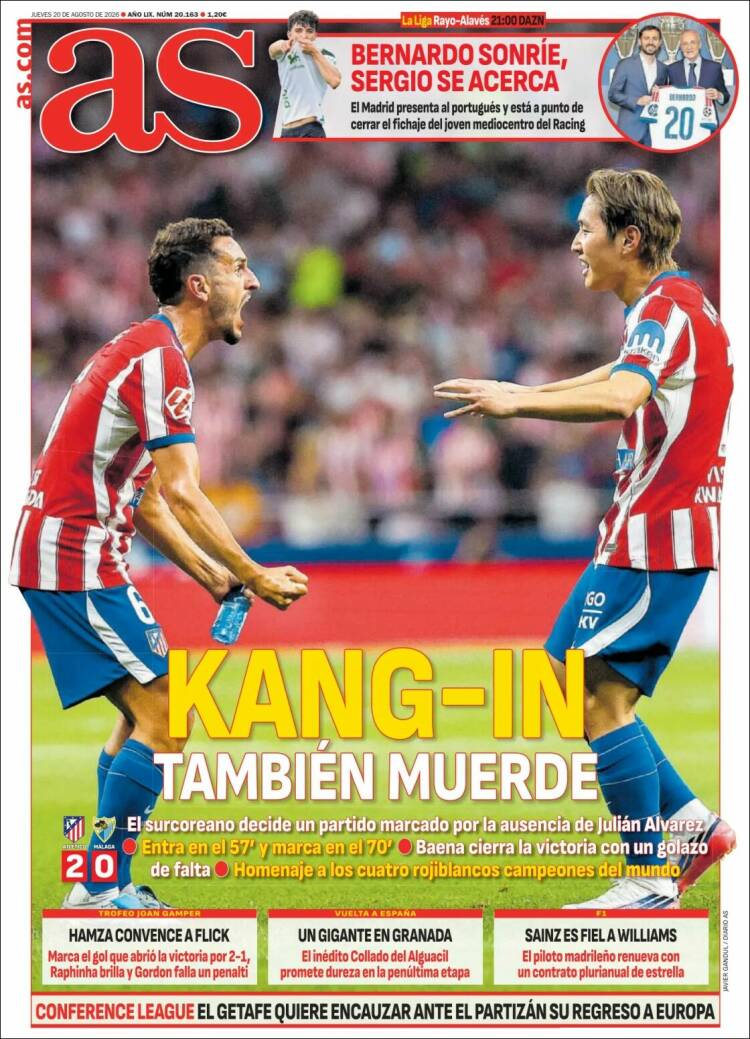 Portadas Deportivas Jueves 20/8/2026