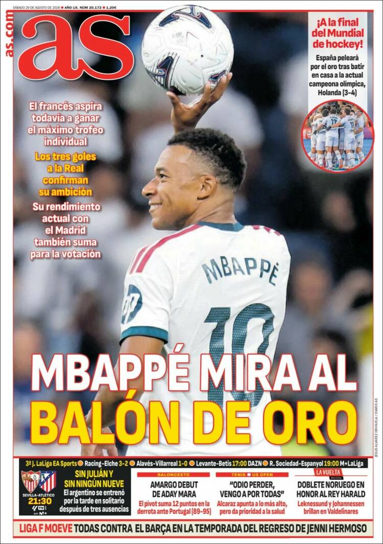 Portadas Deportivas Sábado 29/8/2026