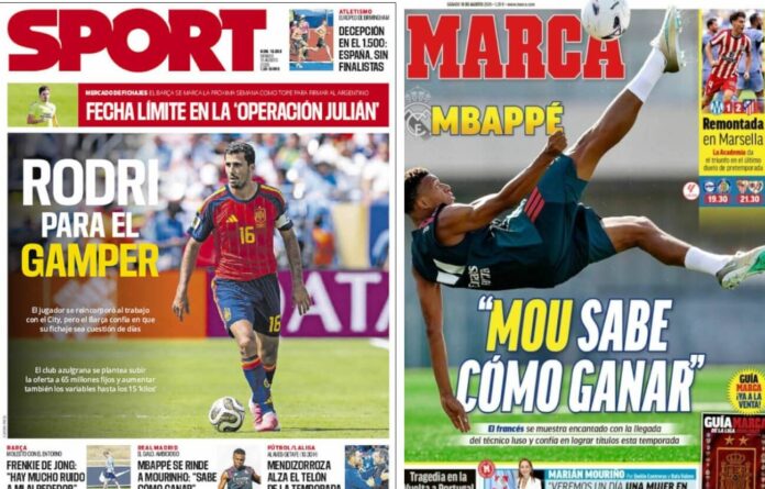 Portadas Deportivas Sábado 15/8/2026