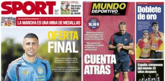 Portadas Deportivas Domingo 16/8/2026 | Marca, As, Sport, Mundo Deportivo Portadas Deportivas Domingo 16/8/2026