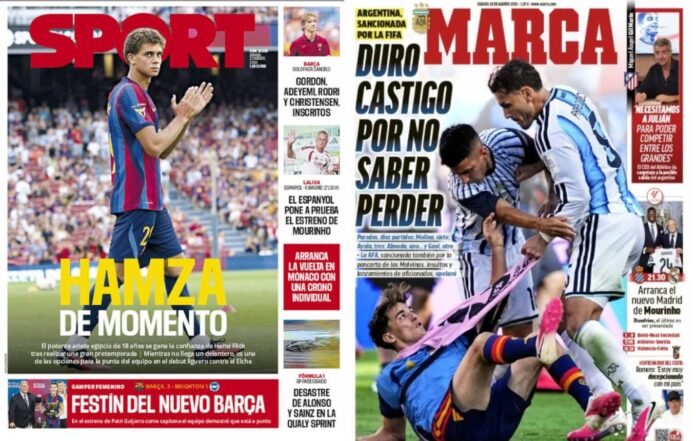 Portadas Deportivas Sábado 22/8/2026