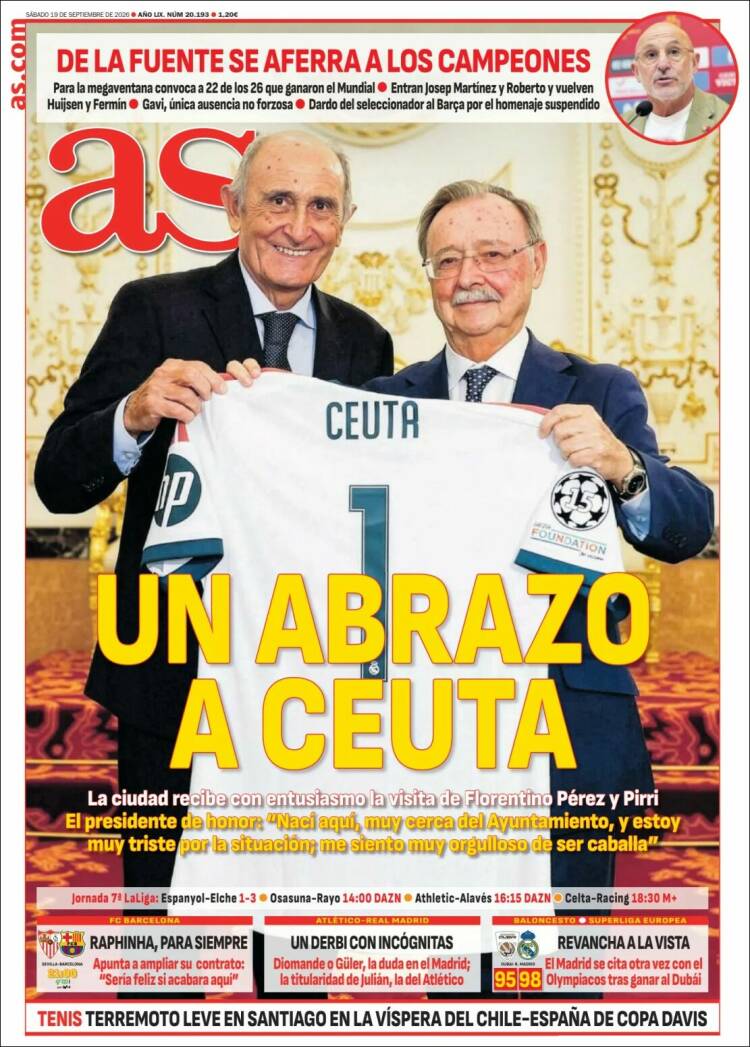 Portadas Deportivas Sábado 19/9/2026