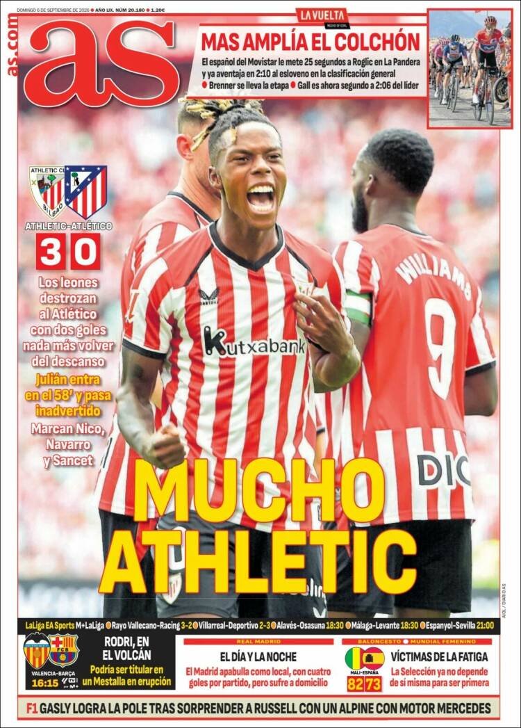 Portadas Deportivas Domingo 6/9/2026