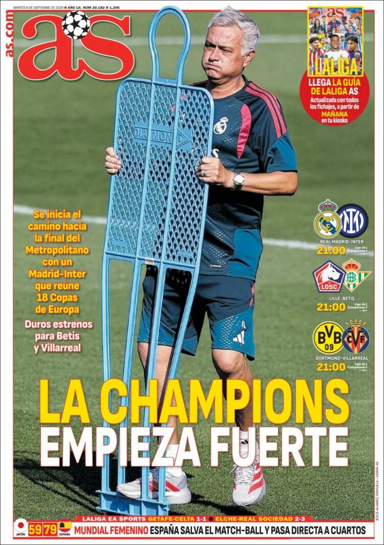Portadas Deportivas Martes 8/9/2026