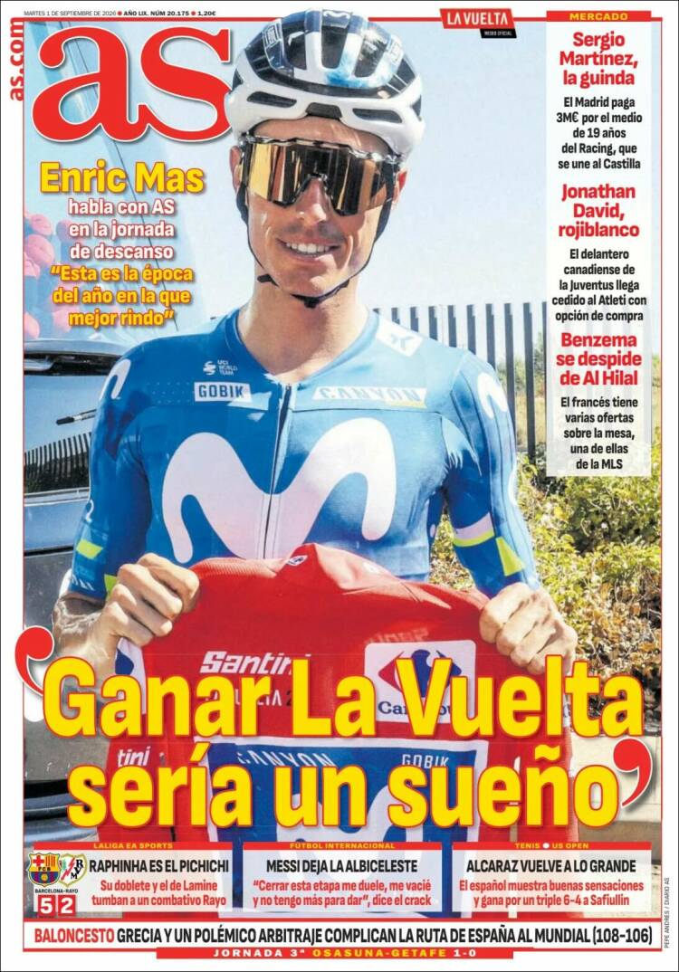 Portadas Deportivas Martes 1/8/2026