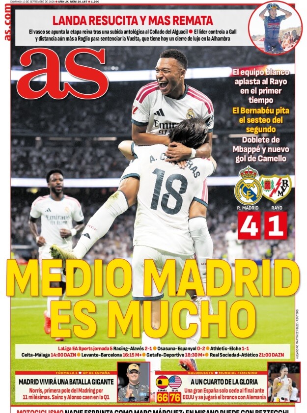 Portadas Deportivas Domingo 13/9/2026