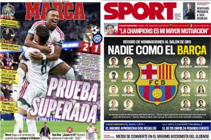 Portadas Deportivas Miércoles 9/9/2026
